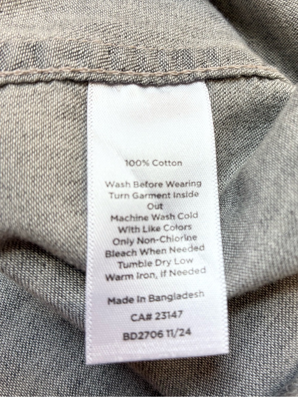 Talbots Button Front Shirt Ruffled Short Sleeve Cotton Light Gray Plus Size 2X - Picture 10 of 12